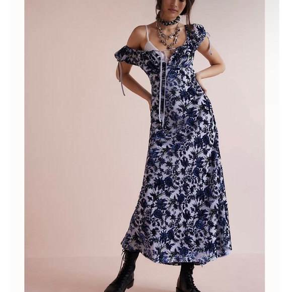 Free People Fawna Floral Burnout Midi Dress - Picture 1 of 4